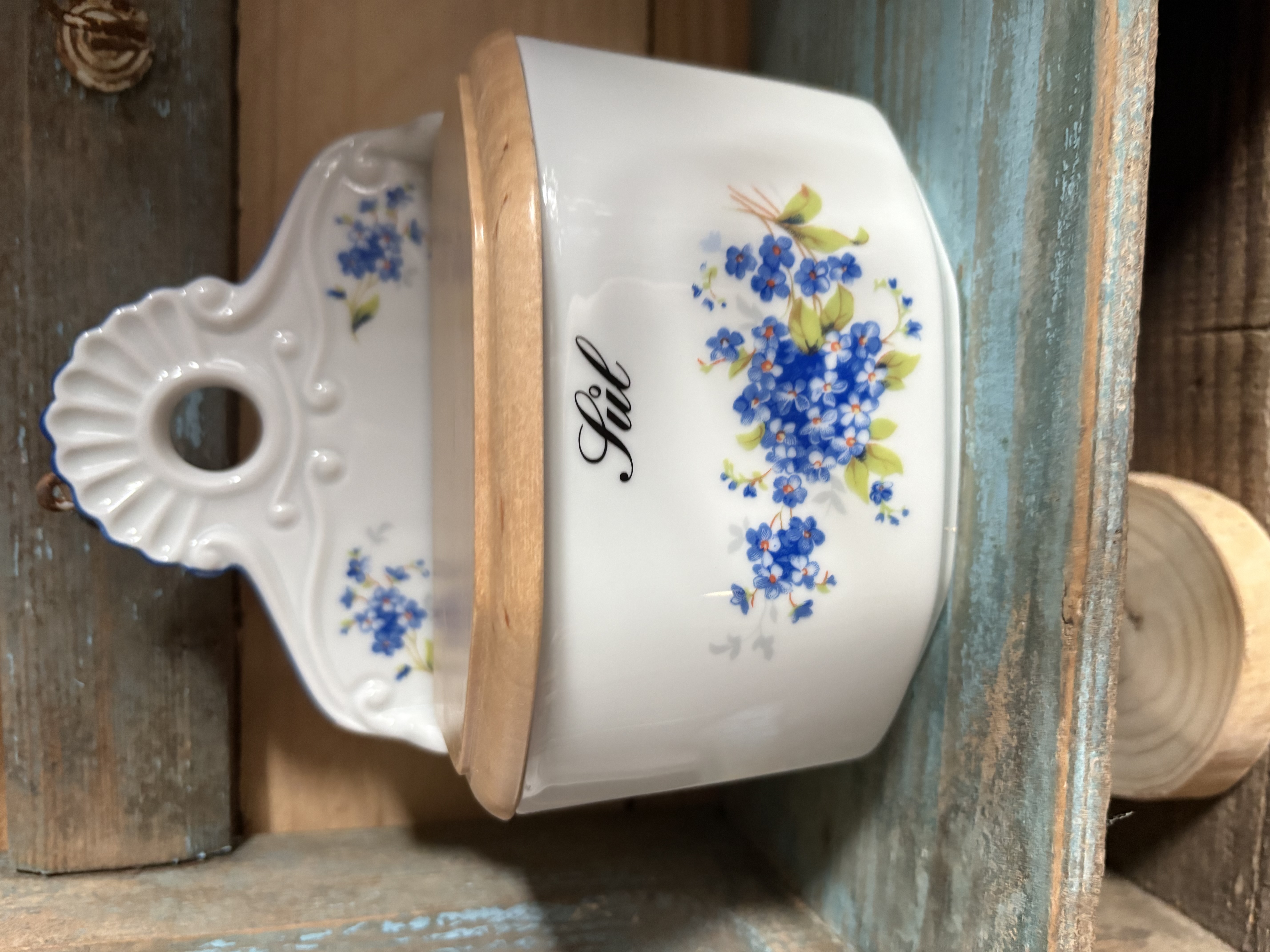 Závěsná porcelánová dóza Sůl - pomněnky