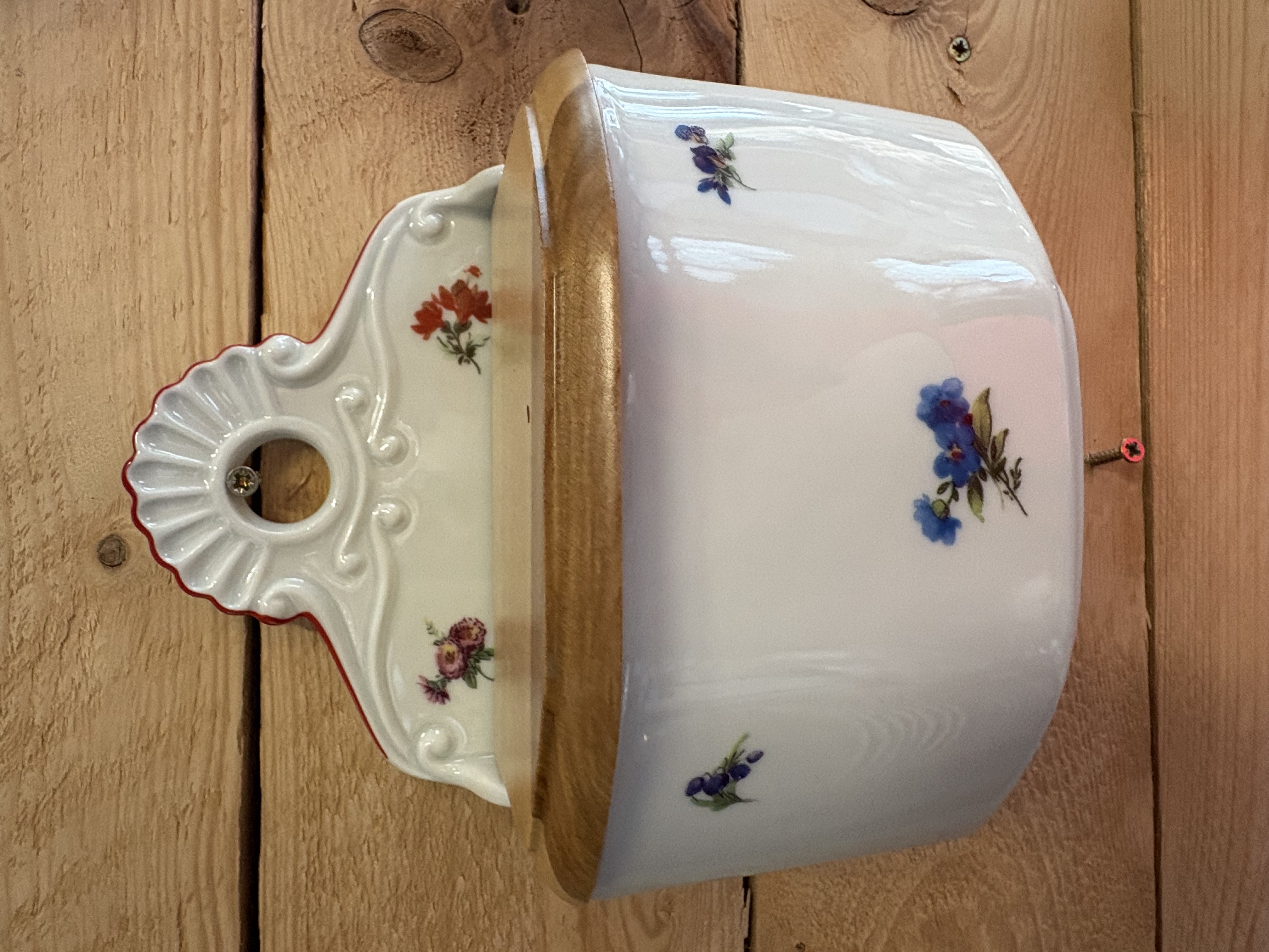 Závěsná porcelánová dóza - květy