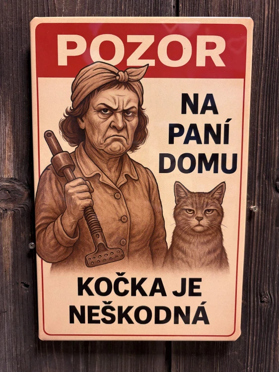 Cedule Paní domu - kočka