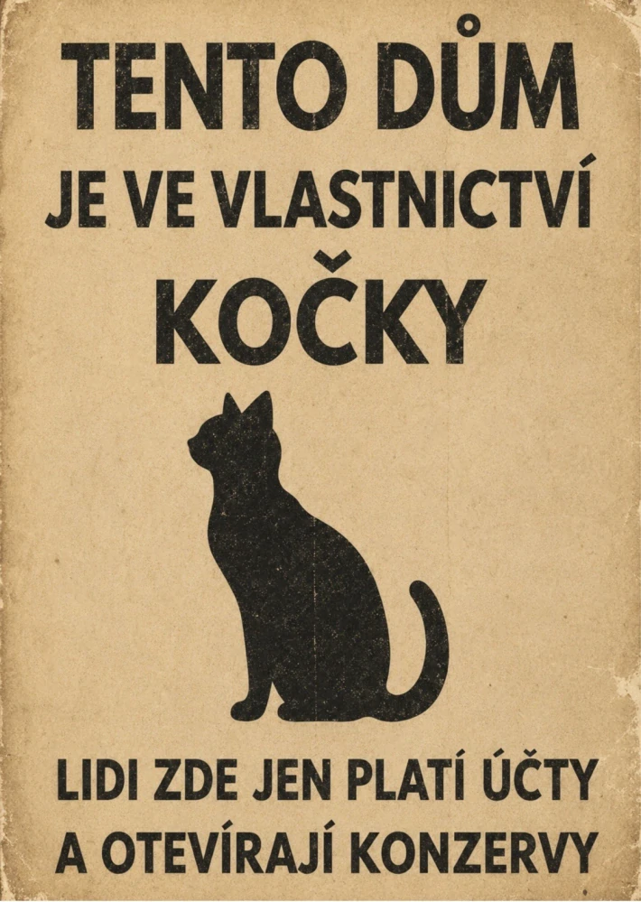 Cedulka - dům kočky