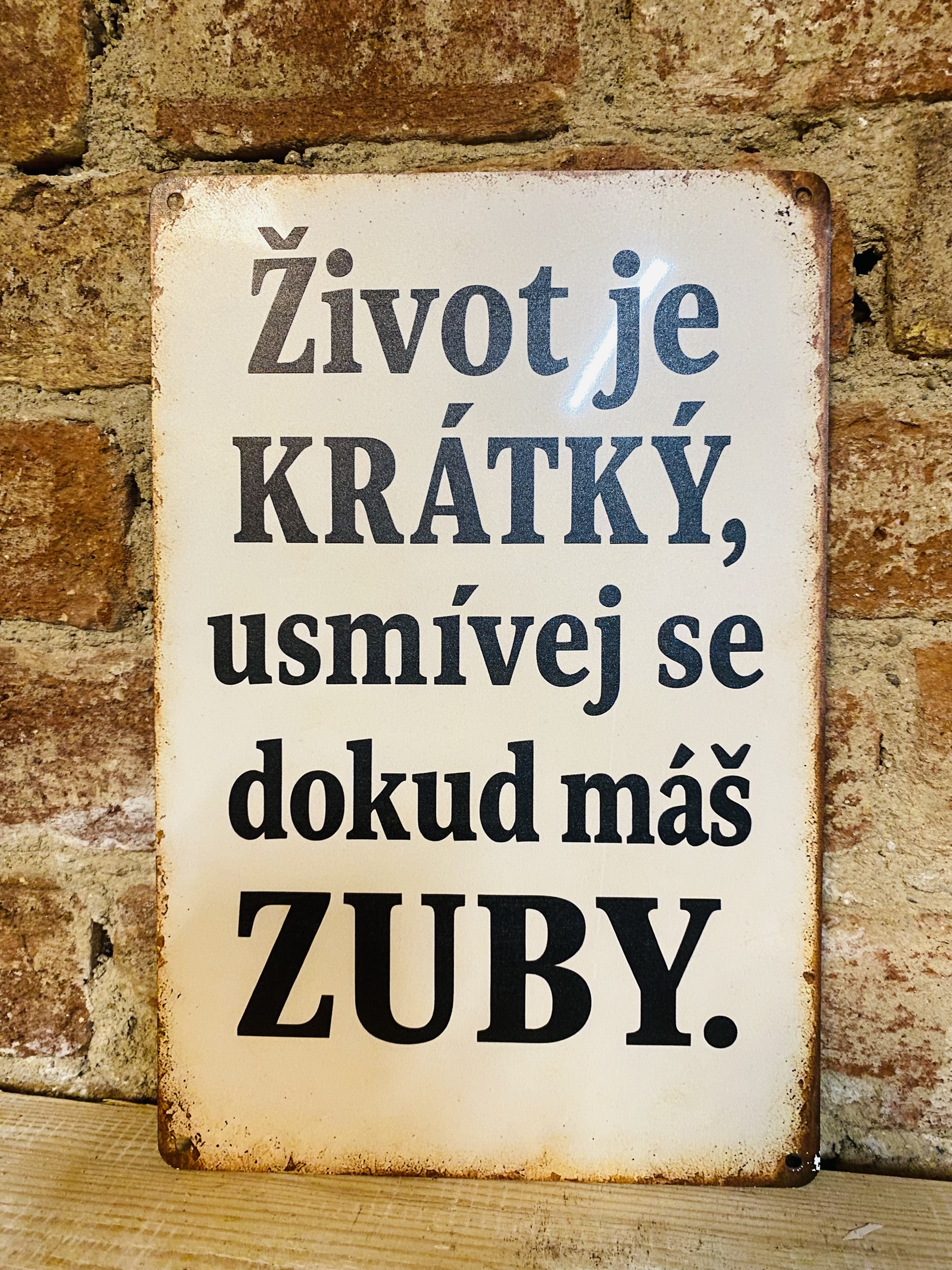 Plechová cedulka - usmívej se