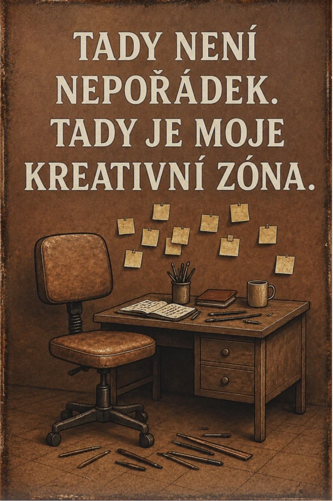 Plechová cedulka - tady není nepořádek