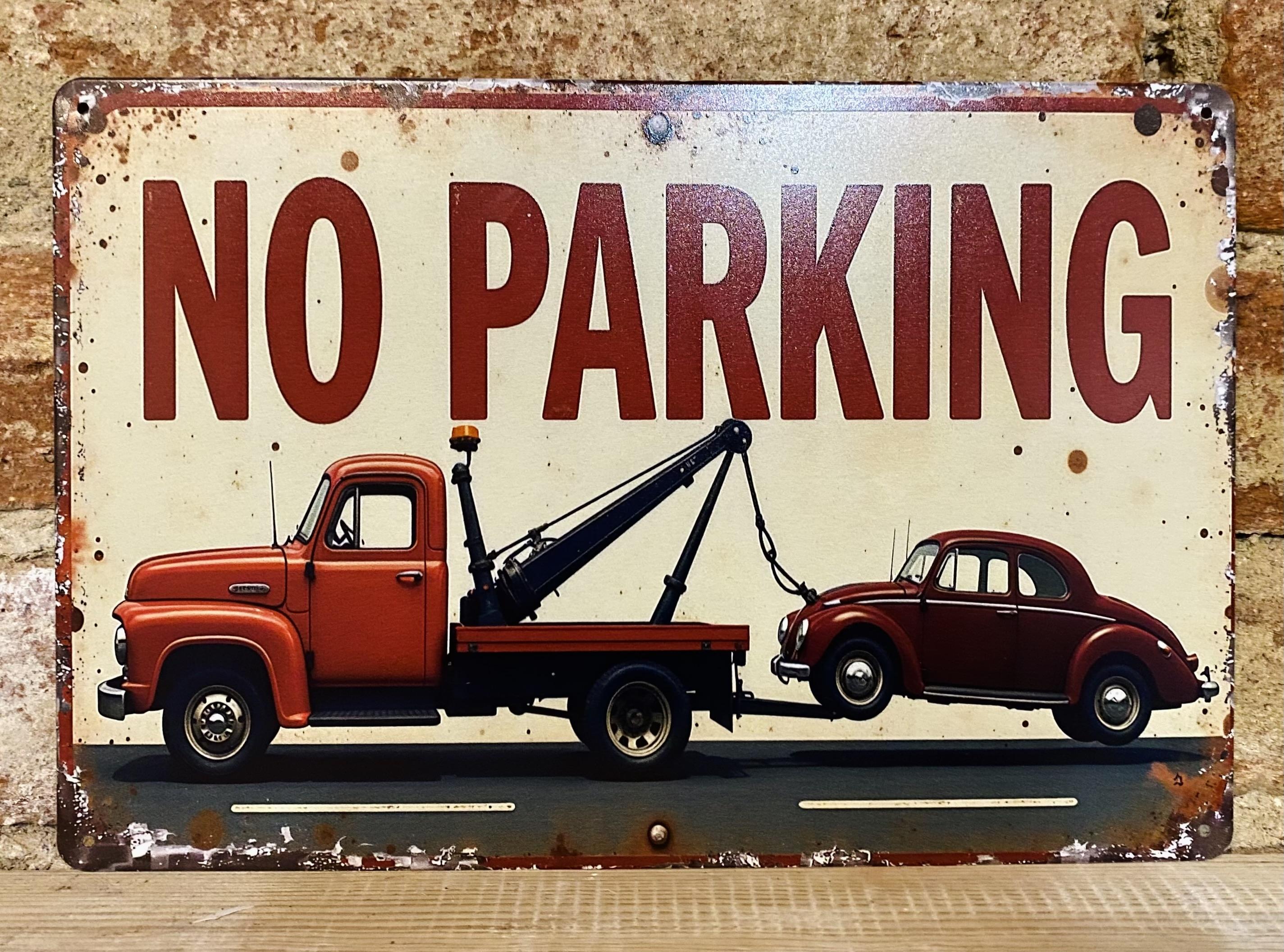 Plechová cedulka - NO PARKING