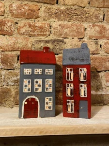 Šedý domeček na čajovou svíčku 