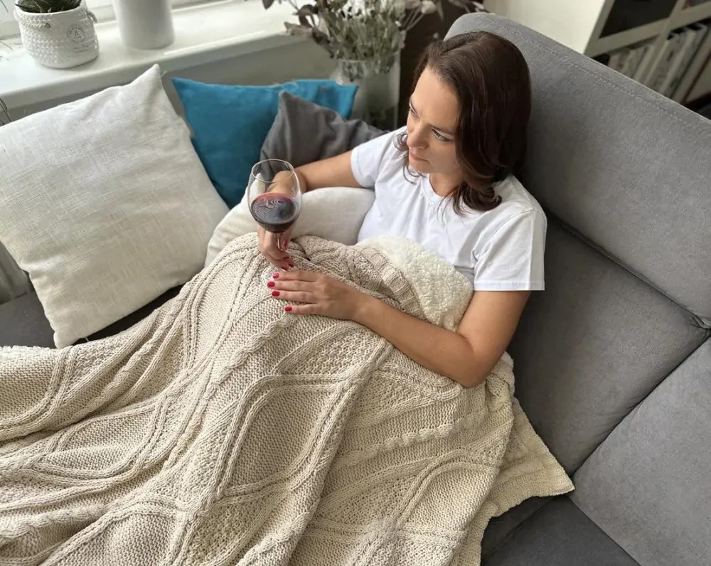 Luxusní beránková deka Svetr crema