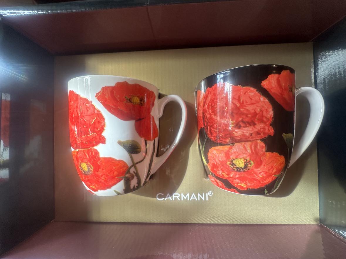 Luxusní porcelánová sada hrnků Vlčí máky