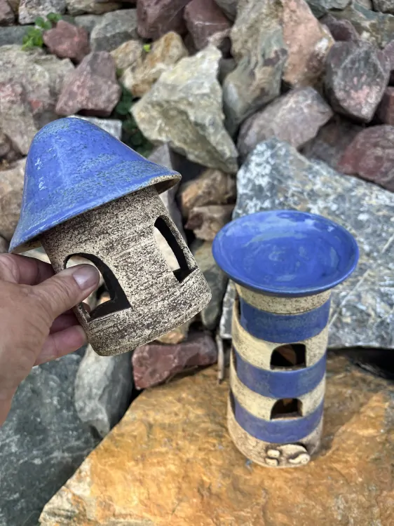 Maják keramický modrý 50cm
