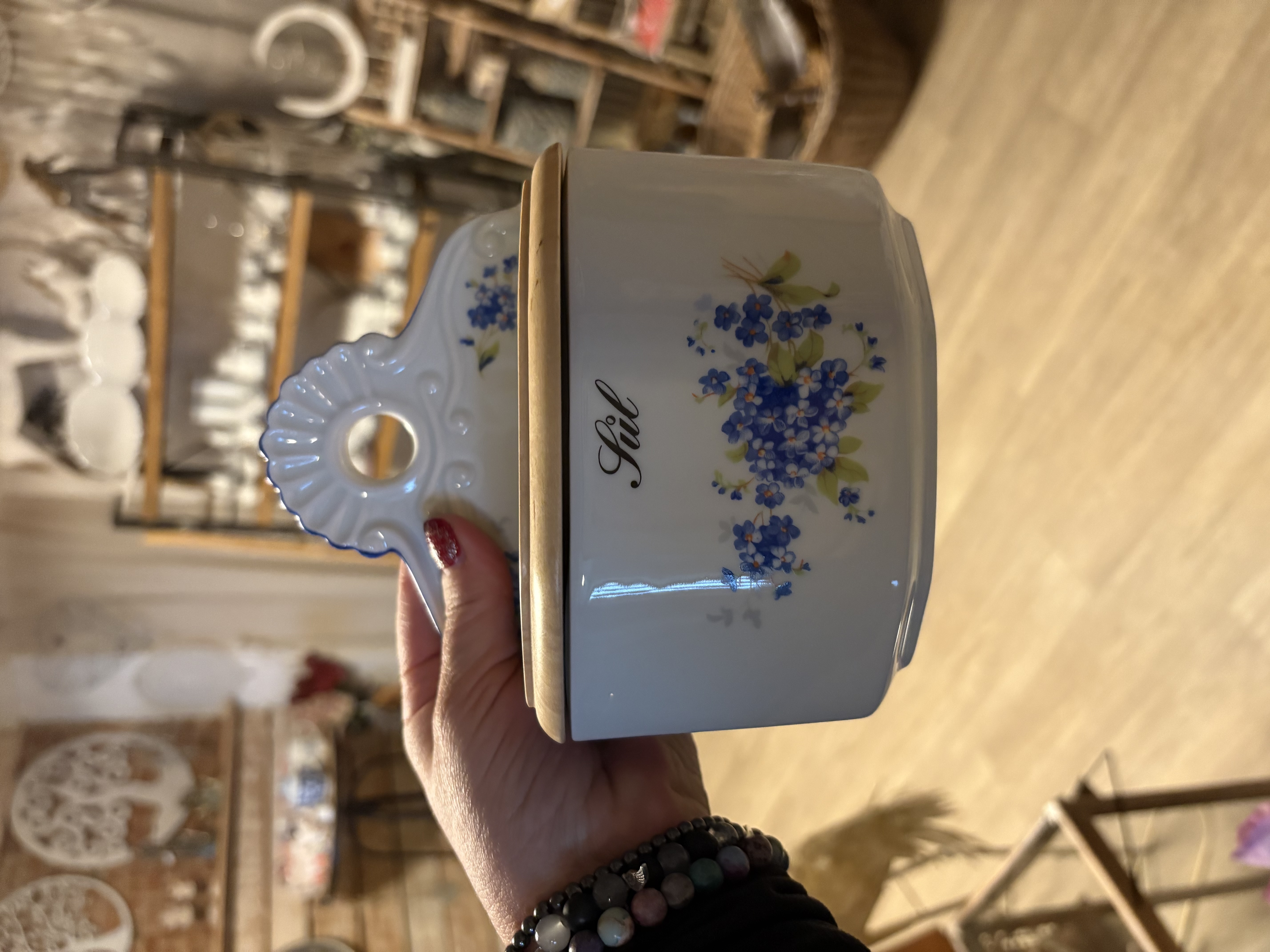 Závěsná porcelánová dóza Sůl - pomněnky