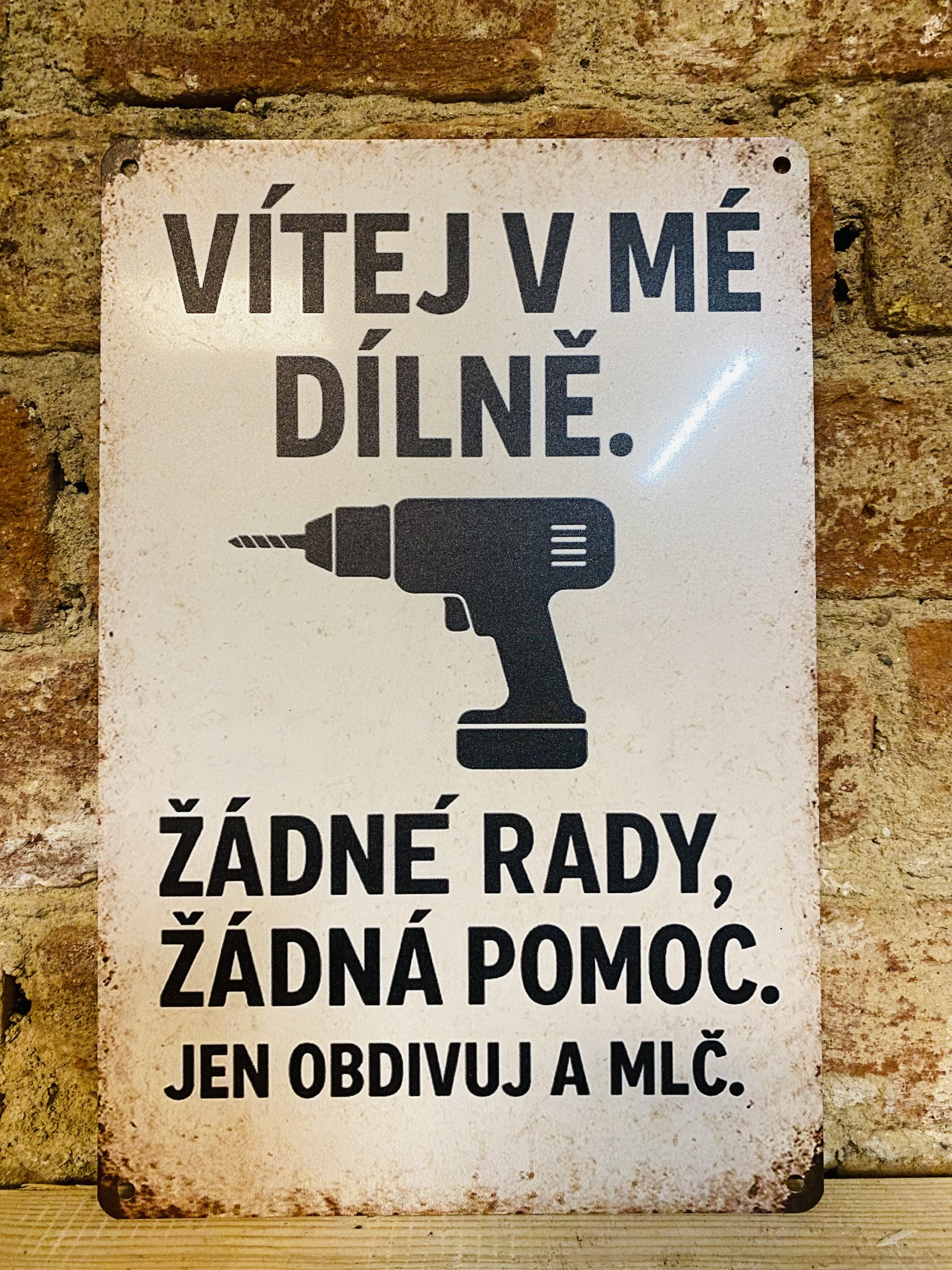 Plechová cedulka - vítej v mé dílně
