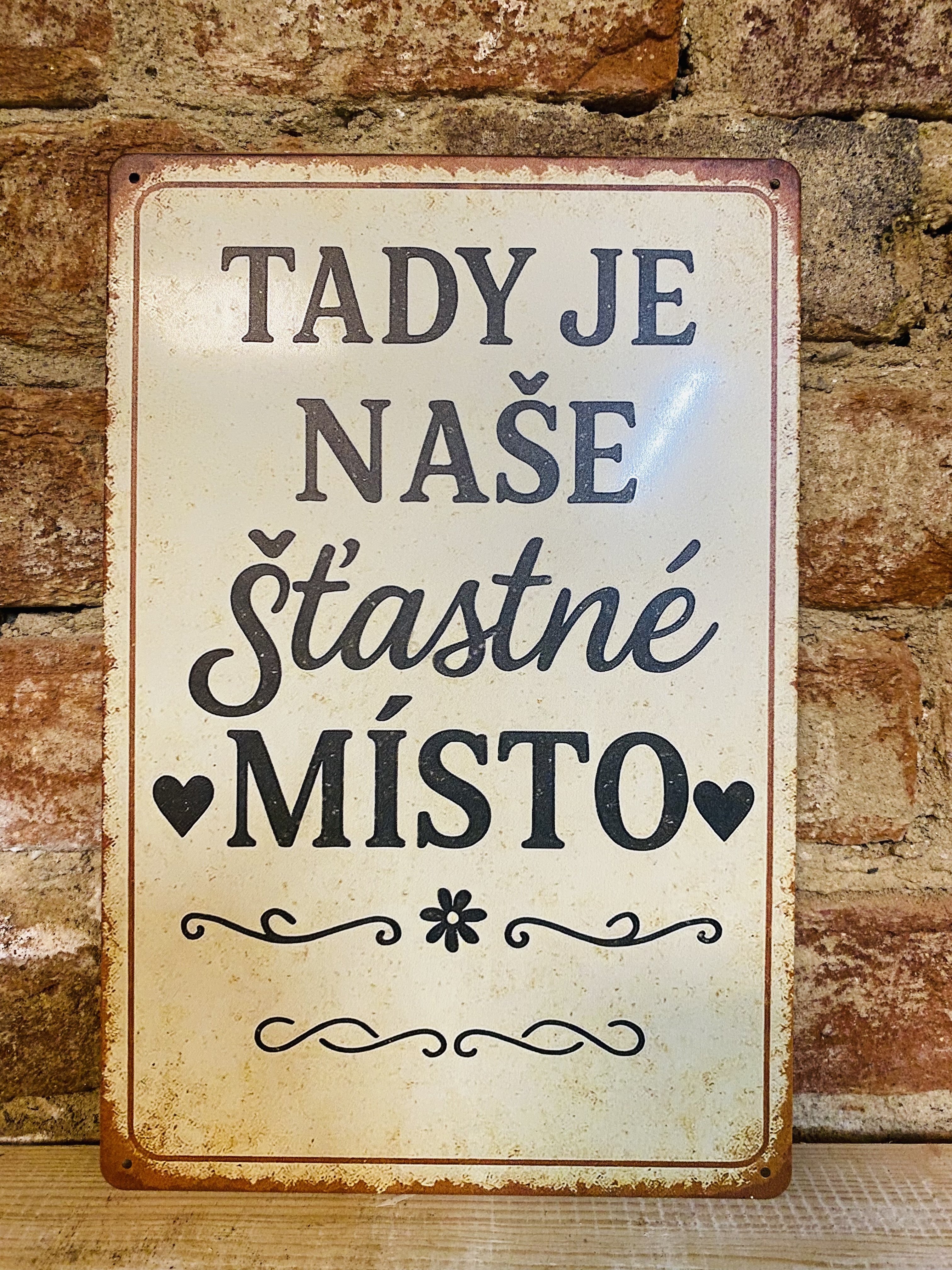 Plechová cedulka - šťastné místo 