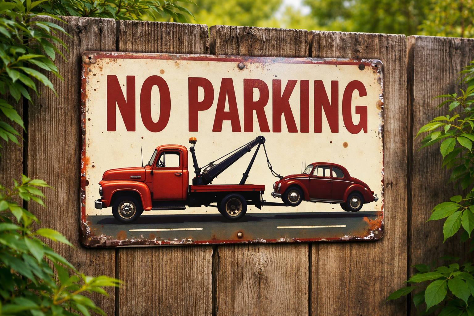 Plechová cedulka - NO PARKING