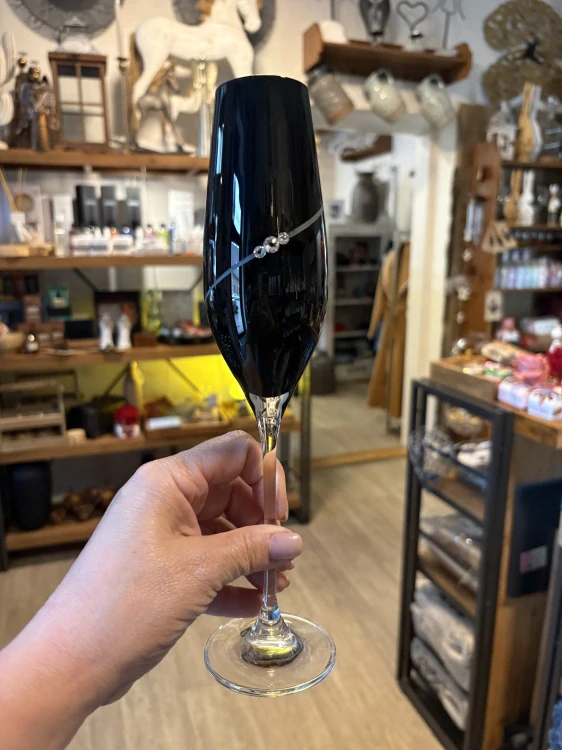 Black flétny - luxusní sklenice  2ks Swarovski® 