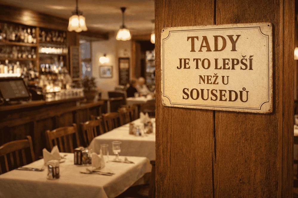 Plechová cedulka - lepší než u sousedů