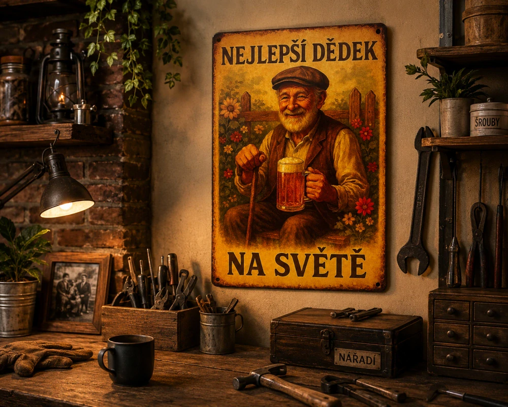 Cedulka "nejlepší dědek"