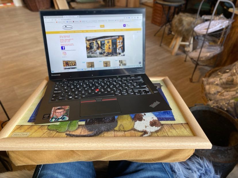 Podnos na klín s polštářem Pejsci 