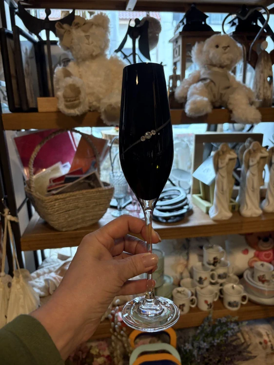 Black flétny - luxusní sklenice  2ks Swarovski® 