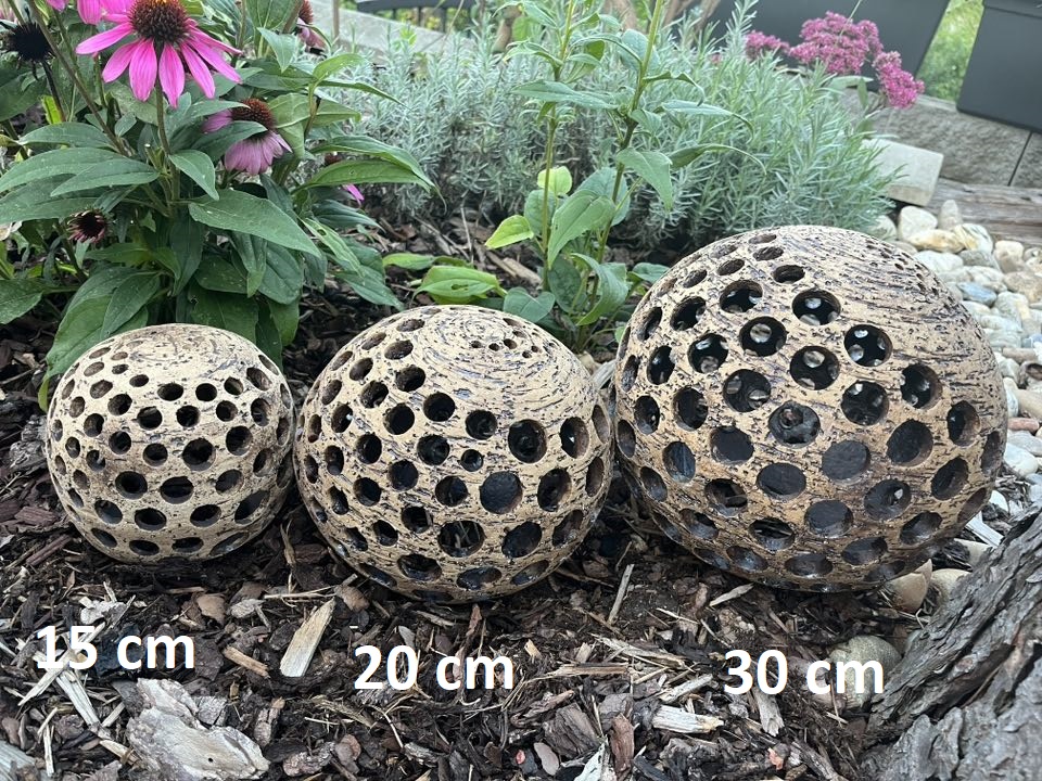 Svítící keramická koule SET DVOU 15 a 20cm