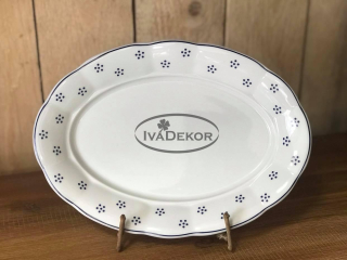 Prvorepublikový porcelánový oválný tác 26cm