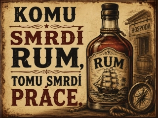 Plechová cedule Rum 28,5x18,5cm