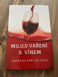 Plechová cedule Miluji vaření s vínem…28,5x18,5cm