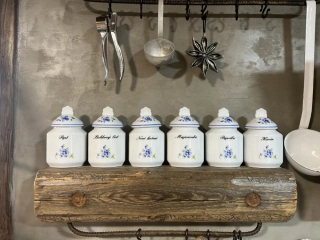 Porcelánové kořenky s motivem české pomněnky 6ks