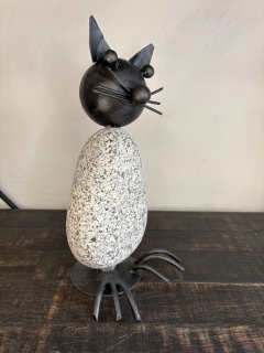 Kovaná kočka - tělo z kamene 30cm