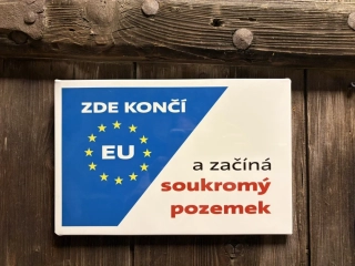 Plechová cedule Zde končí EU II.