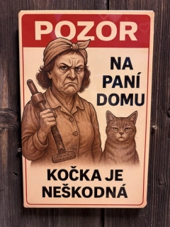 Cedule Paní domu - kočka