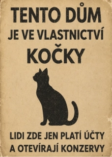 Cedulka - dům kočky