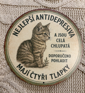 Kočičí antidepresiva cedulka průměr 19,7cm