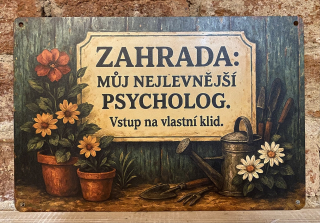 Plechová cedulka - nejlevnější psycholog