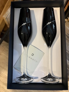 Black flétny - luxusní sklenice  2ks Swarovski® 