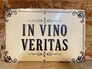 Plechová cedulka - In vino veritas