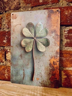 Plechová cedulka - čtyřlístek