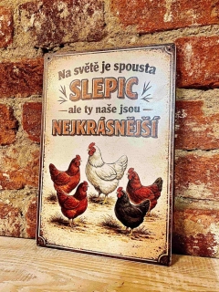 cedulka DIBOND - slepice (20x30 cm)