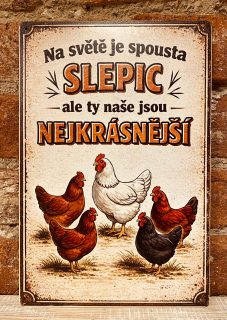 cedulka DIBOND - slepice (20x30 cm)