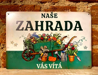 Cedulka DIBOND - naše zahrada
