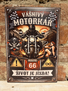 Cedulka - VÁŠNIVÝ MOTORKÁŘ