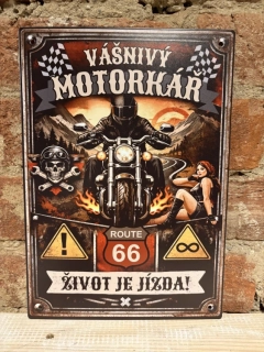 Cedulka - VÁŠNIVÝ MOTORKÁŘ