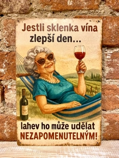 Cedulka "Sklenka vína" DIBOND