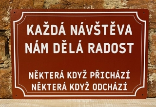 Cedulka "Každá návštěva nám dělá radost"
