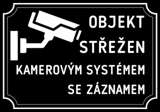 Cedulka - OBJEKT STŘEŽEN (černá)