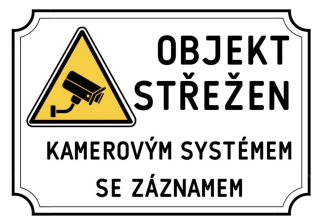 Cedulka - OBJEKT STŘEŽEN (bílá)
