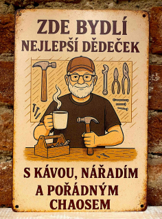 Plechová cedulka "nejlepší dědeček"
