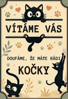 Cedulka - Vítáme Vás KOČKY
