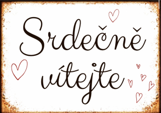 Cedulka - SRDEČNĚ VÍTEJTE