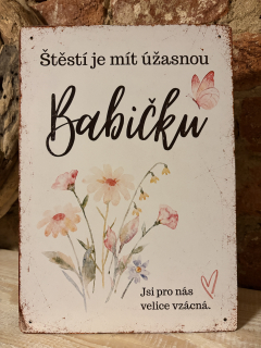 Cedule - BABIČKA JE VZÁCNÁ