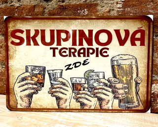 Plechová cedulka - Skupinová terapie