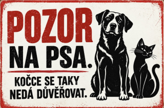Cedule - POZOR NA PSA A KOČKU...
