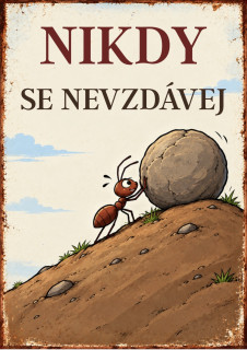 Cedule - NIKDY SE NEVZDÁVEJ (mravenec)